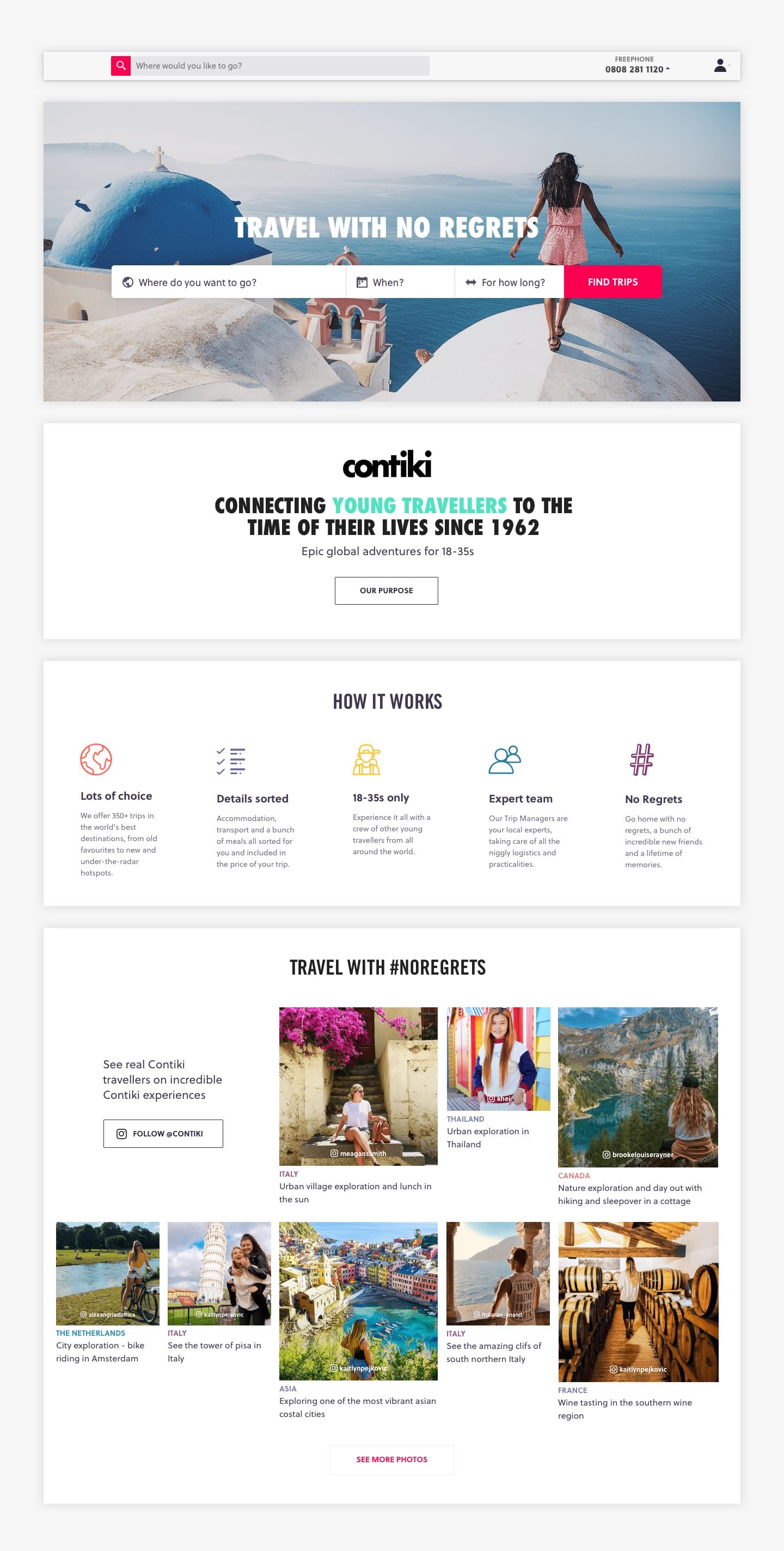 contiki homepage design system