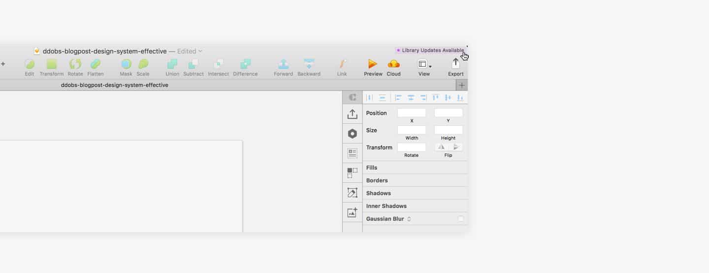 design system sketch library updates request